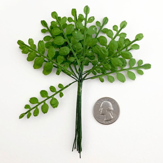 12 Green Fern Leaves ~ 2-1/4" Long